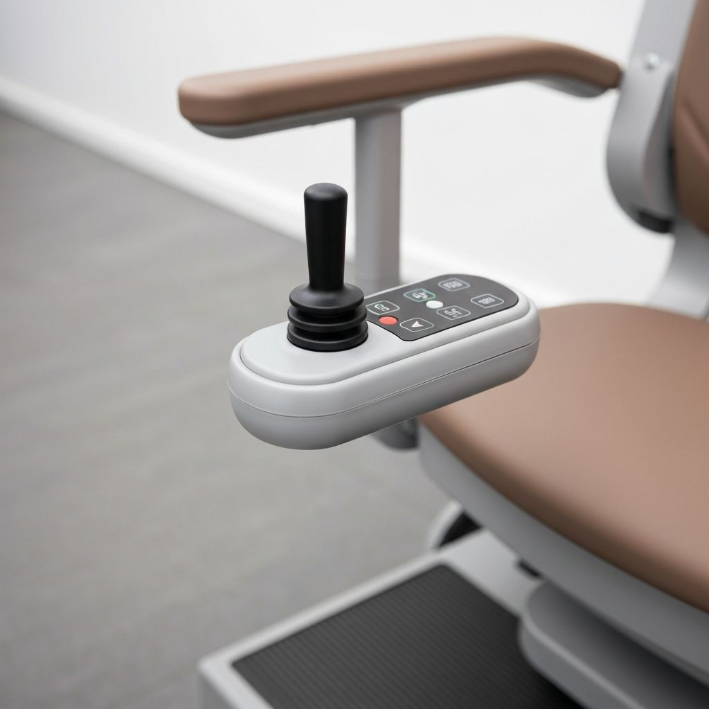 Close-up of stairlift ergonomic controls